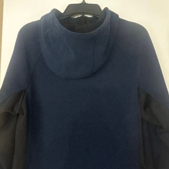 SPYDER Boundless Half Zip Hooded Waffle Knit  Sweater Frontier Blue Size Large - Picture 10 of 13